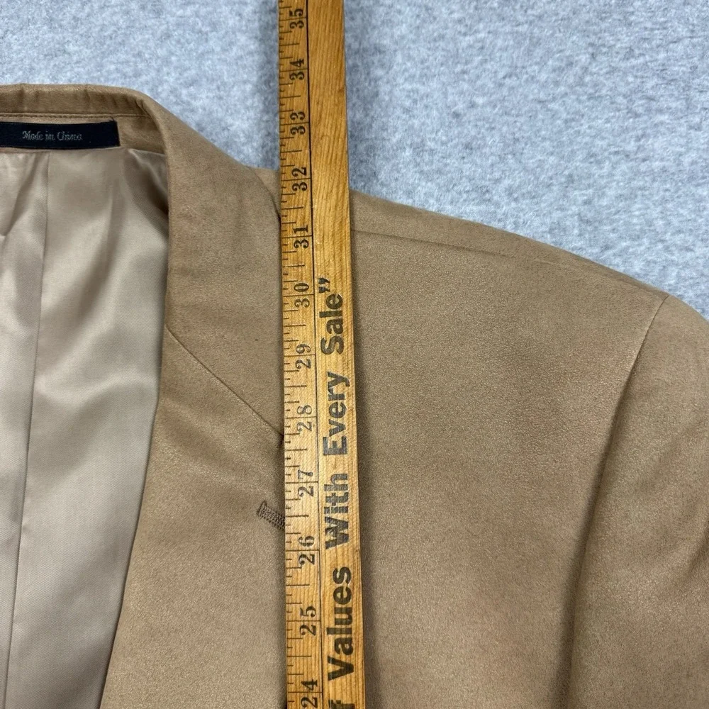 Chaps Ralph Lauren Blazer 44R Classic Fit Brown Faux-Suede Sport Coat Jacket EUC